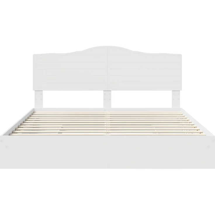 vidaXL Aufbewahrungsbett mit Kopfteil Weiß 180 x 200 cm Holzwerkstoff 3413478 – Bild 7