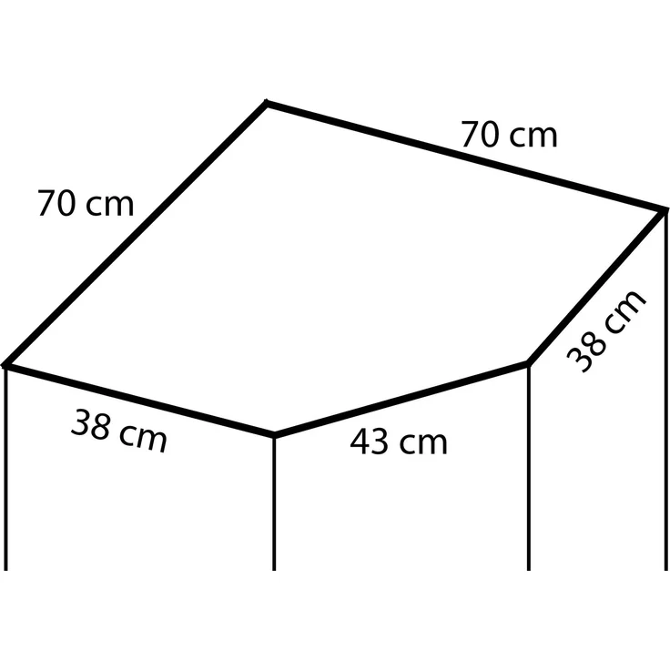 Eckschrank Modulo, Kleiderschrank und Schrankaufsatz, Graphit Matt, 225 x 70 x 70 cm – Bild 3