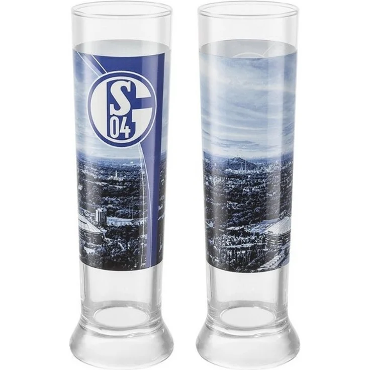 FC Schalke 04 Bierglas Pilsstange 2er-Set, 2-tlg, Glas – Bild 1