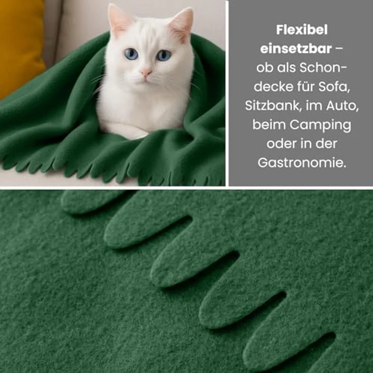 wometo Fleecedecke Wave, Grün, 120x160 cm, Oeko-Tex®, leicht und pflegeleicht, ideal für Sofa, Auto und Outdoor – Bild 4