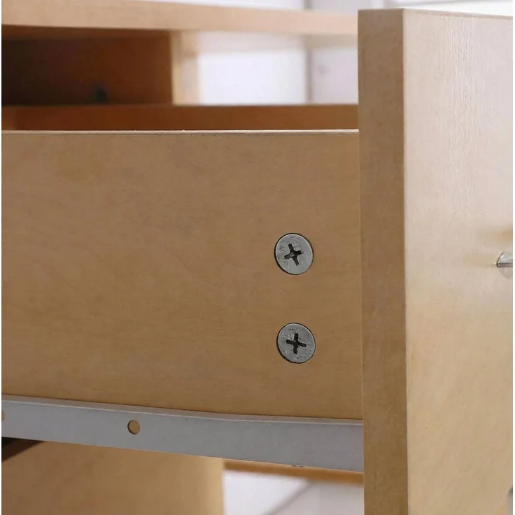 Schreibtisch aus MDF mit 3 Schubladen und 3 Regalen, 120x49x72 cm, Lichtholz – Bild 7