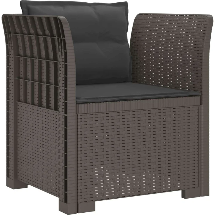 vidaXL 1-Sitzer Sessel mit Kissen Rattan-Look PP Hellgrau 8011881 – Bild 2