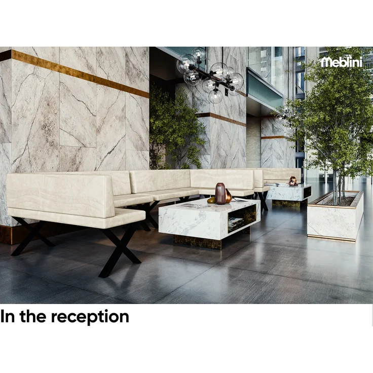 MEBLINI Eckbank für Esszimmer - Küchenbank - Essecke - Sitzecke Küche - TONI - X-Beine 128x168x87cm Links - Creme Samt – Bild 3
