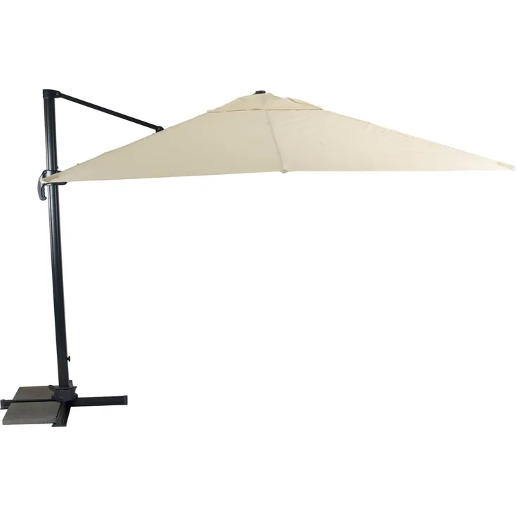 Primaster Alu Ampelschirm 300x300cm Beige inkl Ständer Schutzhülle Sonnenschirm