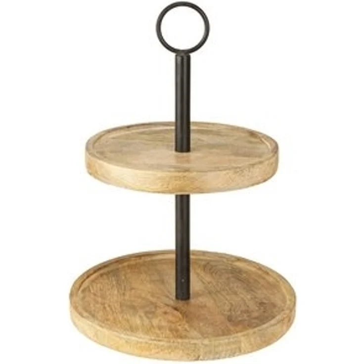 Viana Dekokorb Etagere Holz Metall 2-stöckig Vintage Design Deko – Bild 5