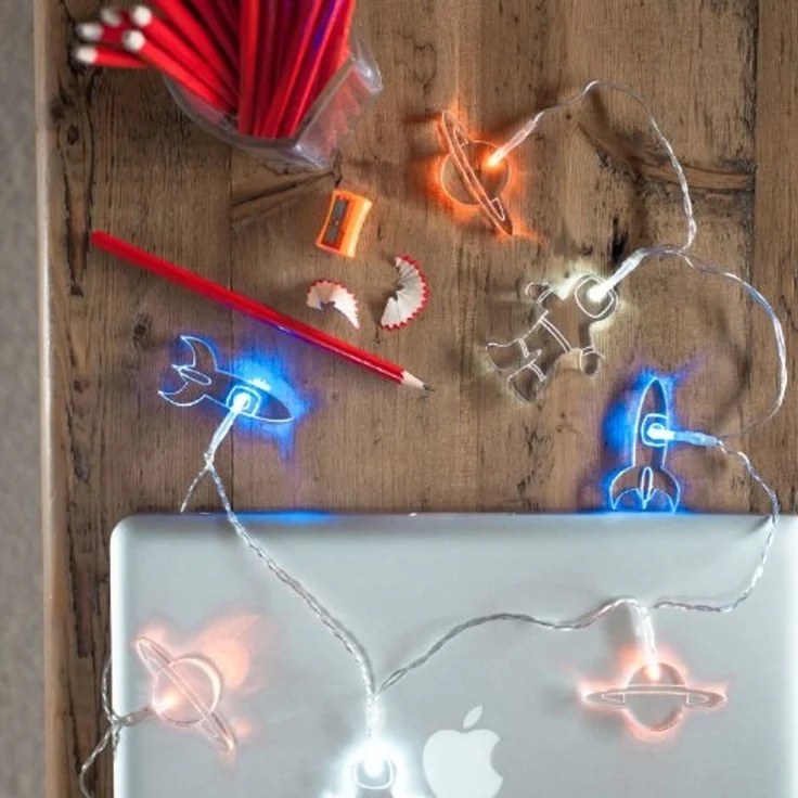 Lights4fun LED-Lichterkette Lunar Weltall Lichterkette batteriebetrieben – Bild 3