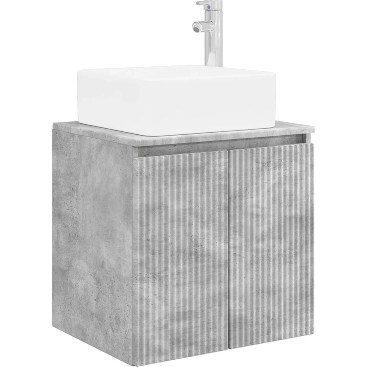 vidaXL Badezimmerschrank-Set 3 stk. Betongrau 135 x 35 x 80 cm 3405660 – Bild 5