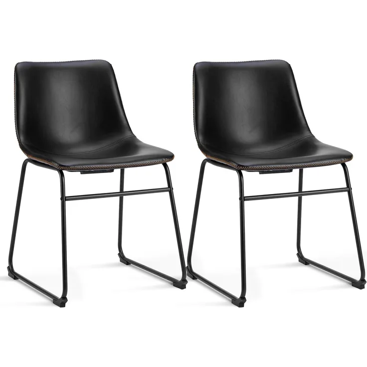 DUMOS Barhocker 2er Set, Moderner Stil Barstuhl mit Sitzkissen Aus Pu-Leder Und Metallbein Bar Stool mit lehne, 45 cm, Geeignet für Die Bar, Die Küche und Das Wohnzimmer (Schwarz)