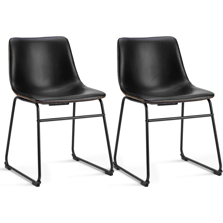 DUMOS Barhocker 2er Set, Moderner Stil Barstuhl mit Sitzkissen Aus Pu-Leder Und Metallbein Bar Stool mit lehne, 45 cm, Geeignet für Die Bar, Die Küche und Das Wohnzimmer (Schwarz)