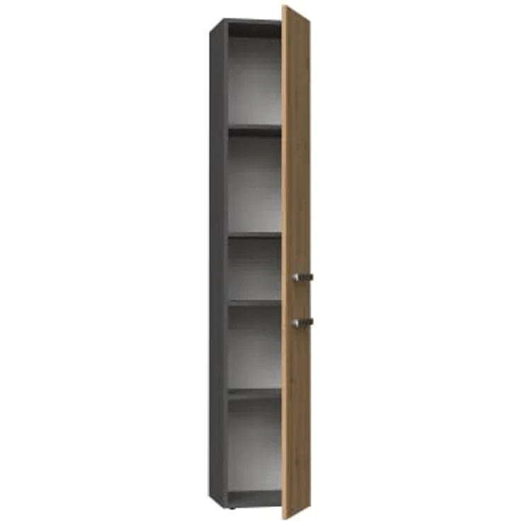 ibonto Hochschrank Badezimmerschrank mit langen Türen - Platzsparender Badschrank – Bild 8