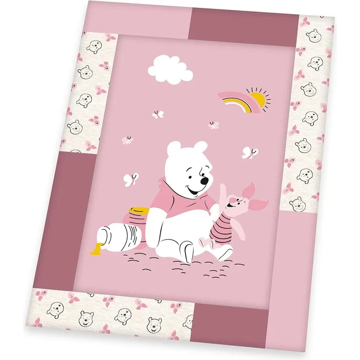 Klaus Herding GmbH Disney's Winnie Puuh Krabbeldecke, 100x135 cm, Außenmaterial: 100% Baumwolle, Füllung: 100% Polyester, 3123204216412, Pink