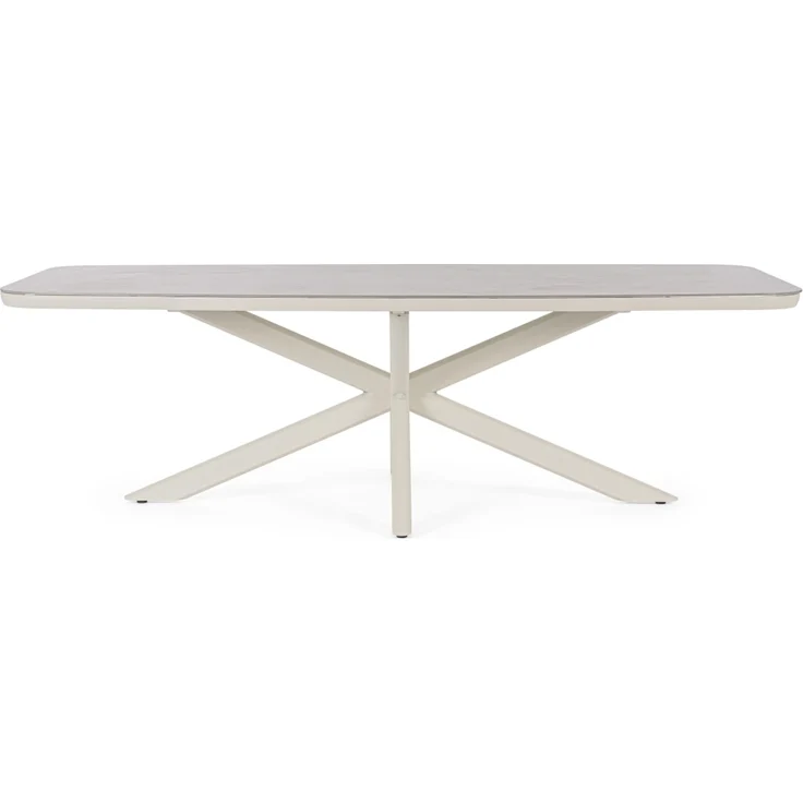 Gartenesstisch Isacco aus Aluminium und Stein, modern, rechteckig, beige Pelikan, 240x110 cm, für 6–8 Personen – Bild 3