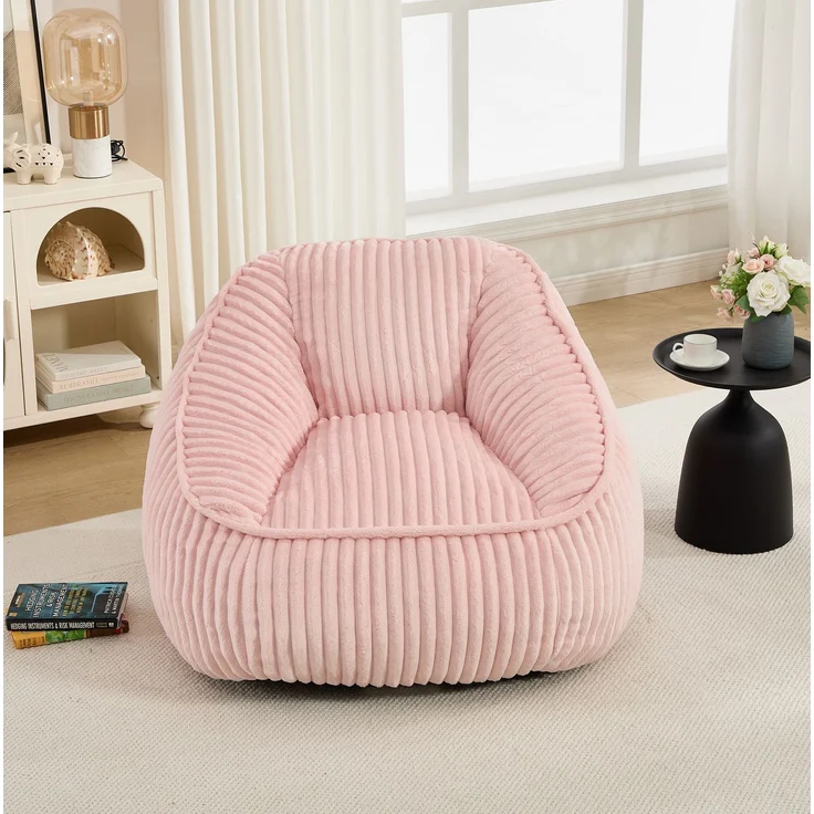 DESVIAE Sitzsack Rosa aus Cord , 73 x 98 x 92 cm– Schaumstofffüllung – Bild 2