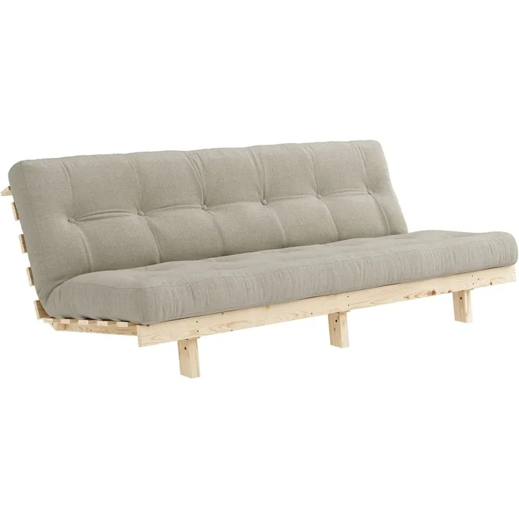 Karup Design LEAN Futonsofa Gestell Natur, Matratze Leinen