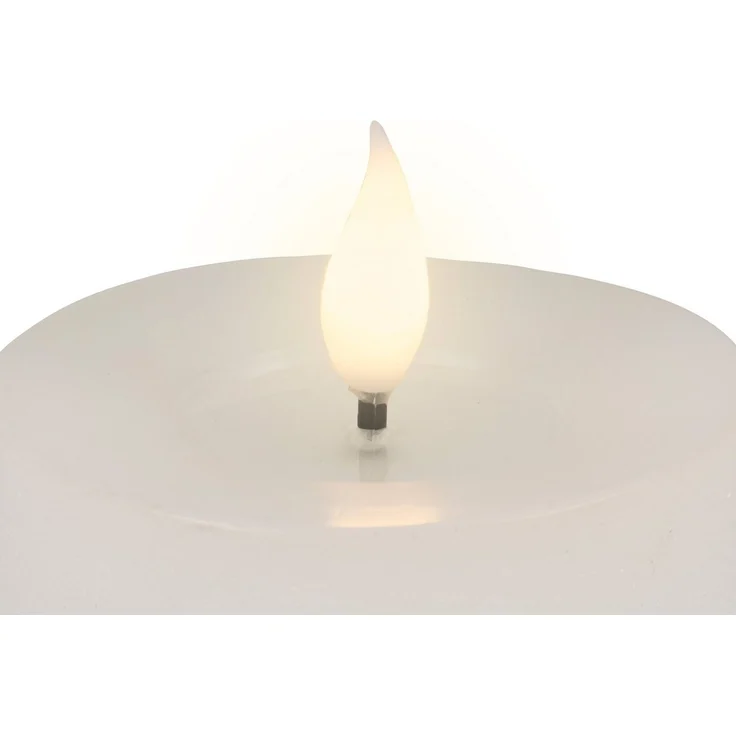 Lumineo LED-Kerze, Timer, warmweiß, LED Kerze 7,5x20cm mit Timer - Wachs Flacker-Effekt Weiß Warmweiß – Bild 4
