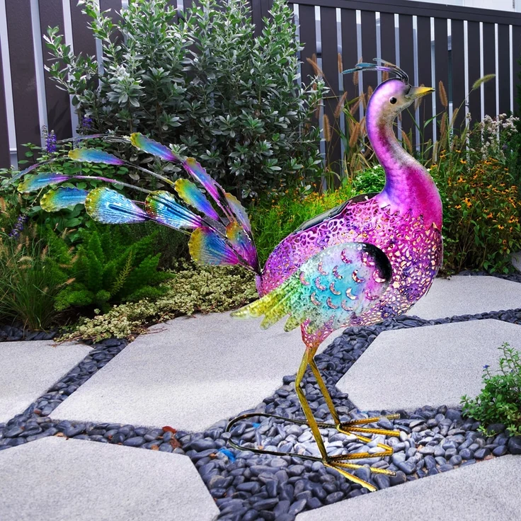 LED Solarleuchte, Pfau, bunt, Höhe 55 cm – Bild 4