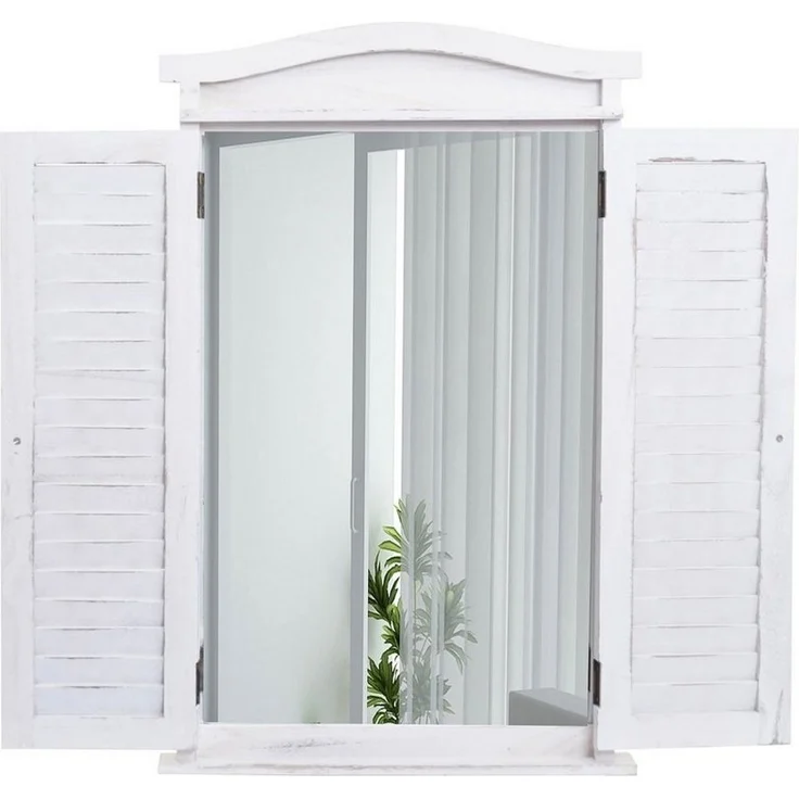 MCW Wandspiegel Spiegel (1-St), Fensterladenoptik, Einfache Wandmontage durch 2 Aufhängeösen – Bild 3
