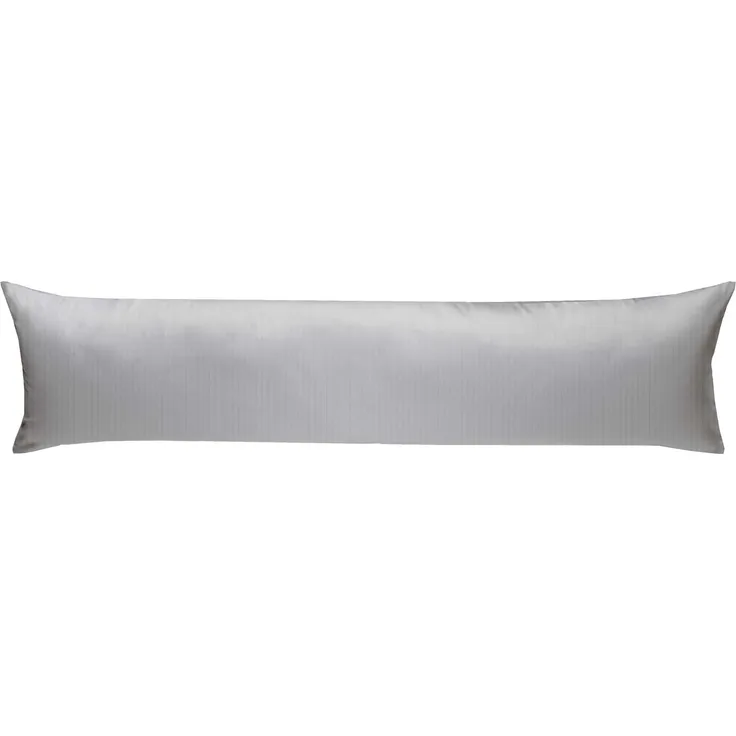 Mako Satin Damast Seitenschläferkissen Bezug Streifen "Vancouver" grau 40x145