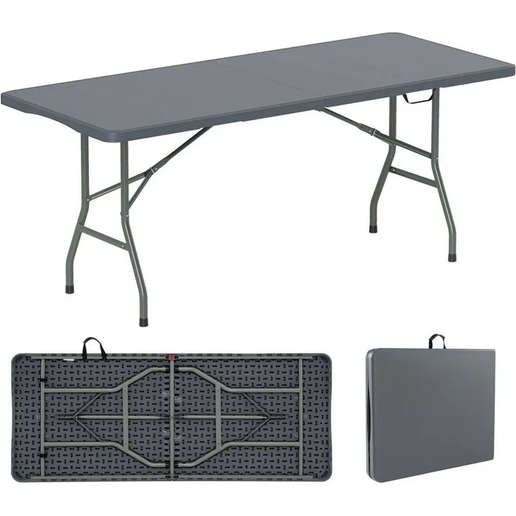 COSTWAY Campingtisch, 180cm tragbarer Klapptisch, bis 160 kg belastabr