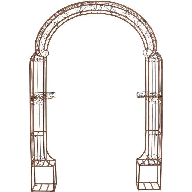 Rosenbogen BIRGER - 163 x 34 x 239,5 cm, Metall, Antik-Braun | Rankhilfe Rosen Rankgitter Gartendekoration – Bild 2