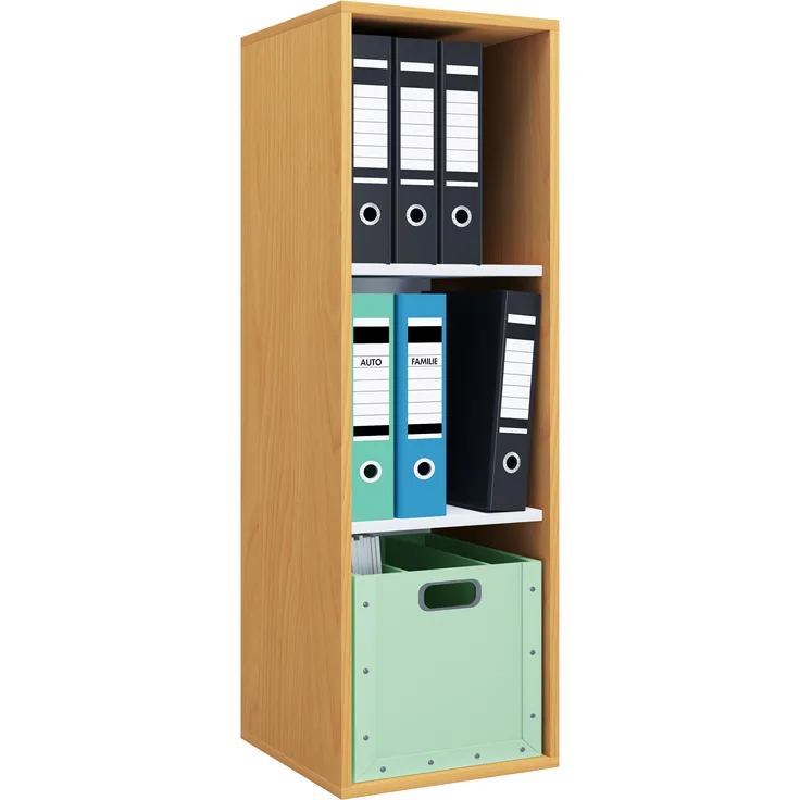VCM Büroregal & Bücherregal Lona 917846 Buche H. 110 x B. 35 x T. 37 cm