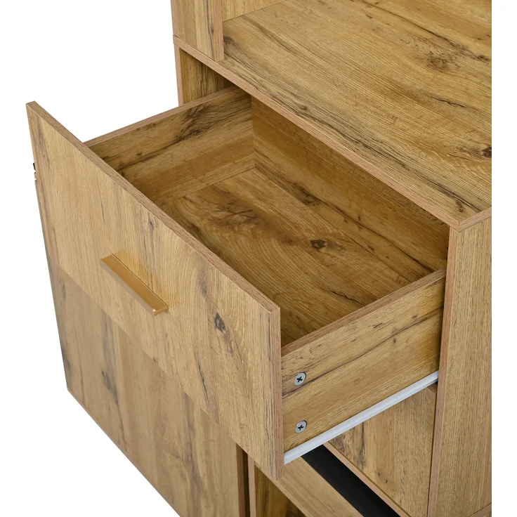 Garderobenschrank 100x40x172,5 cm mit Sitzbank, Schuhfach, Spiegel und App-LED – Bild 8