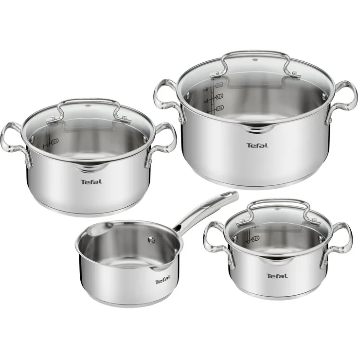 Tefal 'DUETTO' Topfset 7-teilig, Edelstahl edelstahl, backofengeeignet bis 250 °C, spülmaschinengeeignet