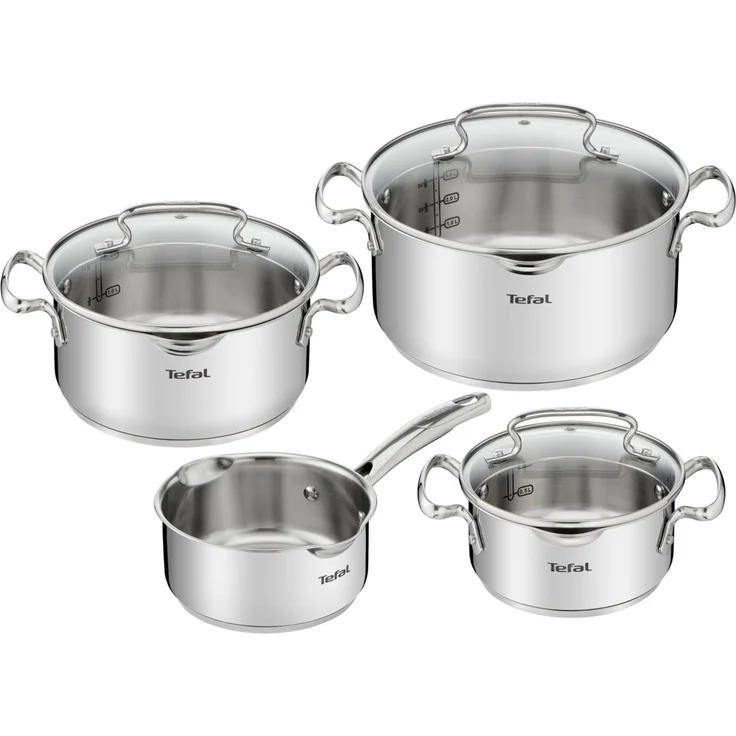 Tefal 'DUETTO' Topfset 7-teilig, Edelstahl edelstahl, backofengeeignet bis 250 °C, spülmaschinengeeignet – Bild 1