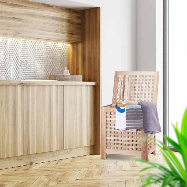 Wäschetruhe Walnuss – Bild 2