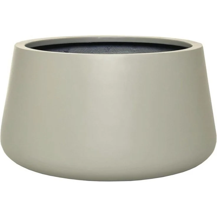 VIVANNO Blumentopf Fiberglas GORDO Rund - Creme (1 St), 38x21 cm – Bild 4
