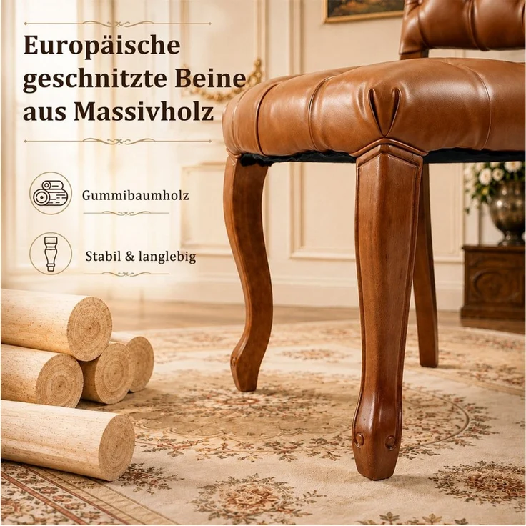 HomeMiYN Esszimmersessel (Set), Esszimmerstuhl Kunstleder Polsterstuhl modern, bis 120 kg – Bild 4