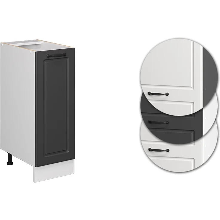 Apothekerschrank R-Line Anthrazit Landhaus 30 cm AP Marmor Vicco – Bild 5