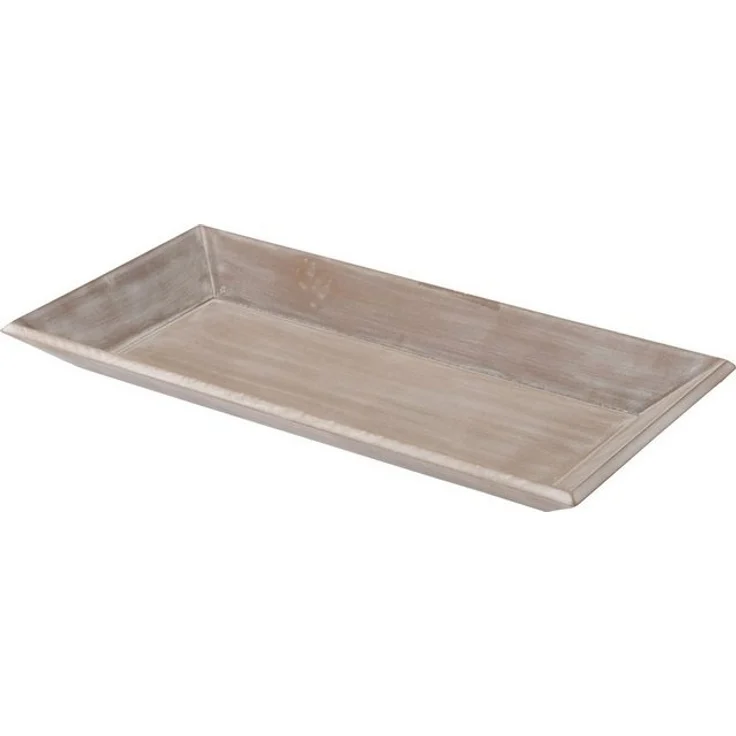 Spetebo Dekotablett Vintage Holz Tablett shabby weiß - 60 x 21 cm (Stück, 1 St, Kerzentablett), Deko Kerzen Tablett Servier Brett – Bild 2