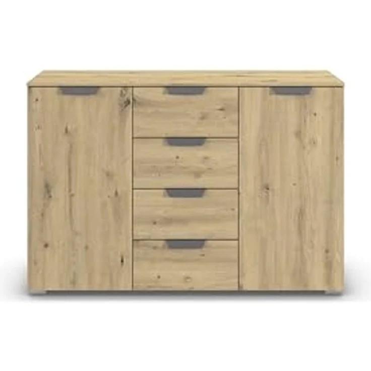 rauch Aditio Box, Kommode, 2-türig, 4 Schubladen, mit Softclose-Funktion, Farbe Eiche Artisan, BxHxT 120x81x42cm – Bild 6