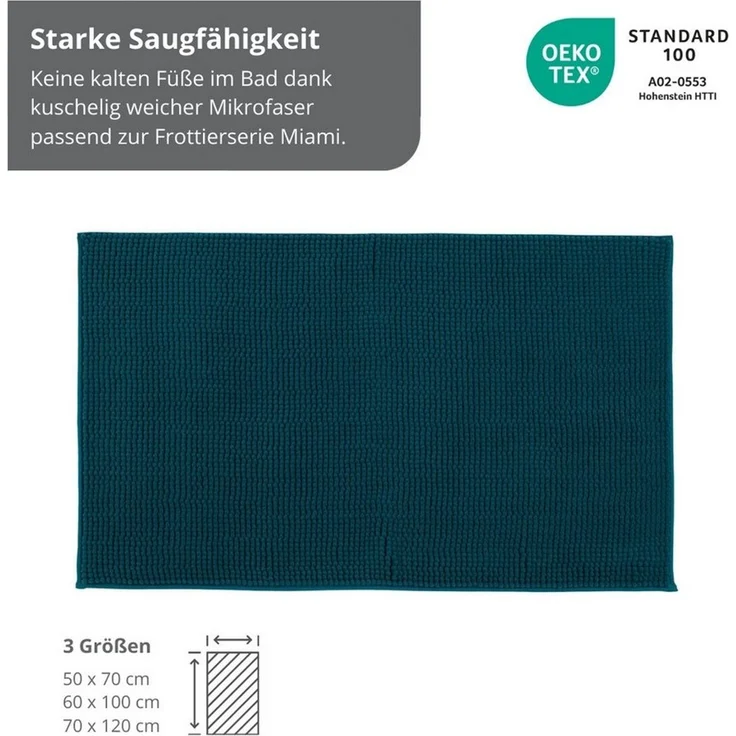 liebling Badematte Badteppich, Fußbodenheizung geeignet, in 3 Größen, Polyester, rechteckig, Antirutsch-Beschichtung, starke Saugfähigkeit, Öko-Tex zertifiziert – Bild 3
