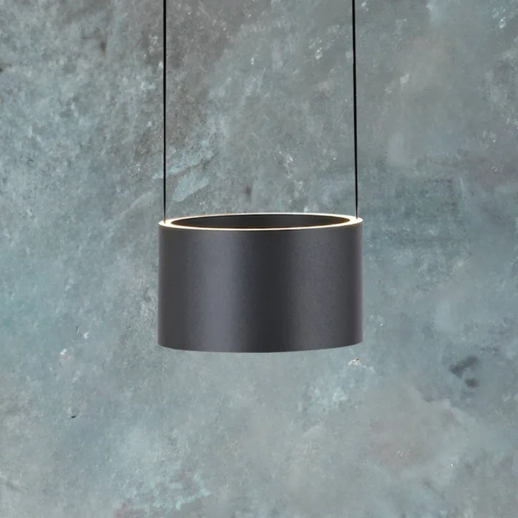 PURE LED-Pendellampe Clipse, grau, 2-flammig mit CCT-Dimmer und Memory-Funktion, Ø 20 cm