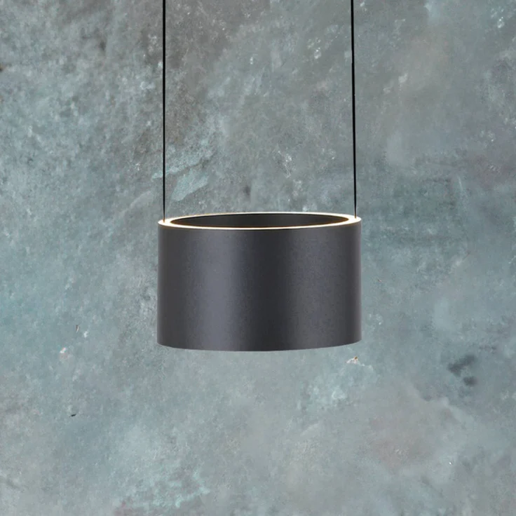 PURE LED-Pendellampe Clipse, grau, 2-flammig mit CCT-Dimmer und Memory-Funktion, Ø 20 cm