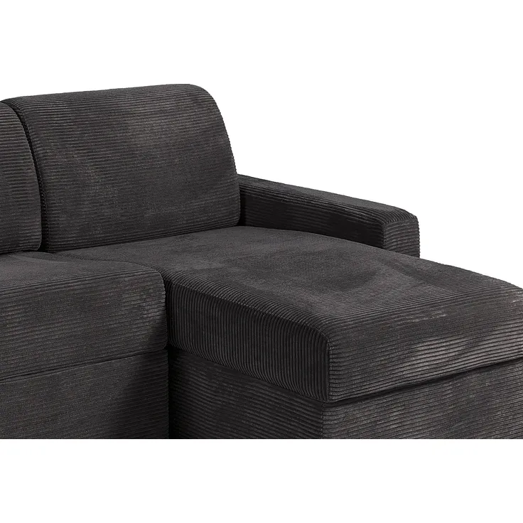 Vente-unique - CALITO Sofa SamtStoff Grau - B 223 cm152 cm x H 85 cm x L 298 cm – Bild 5