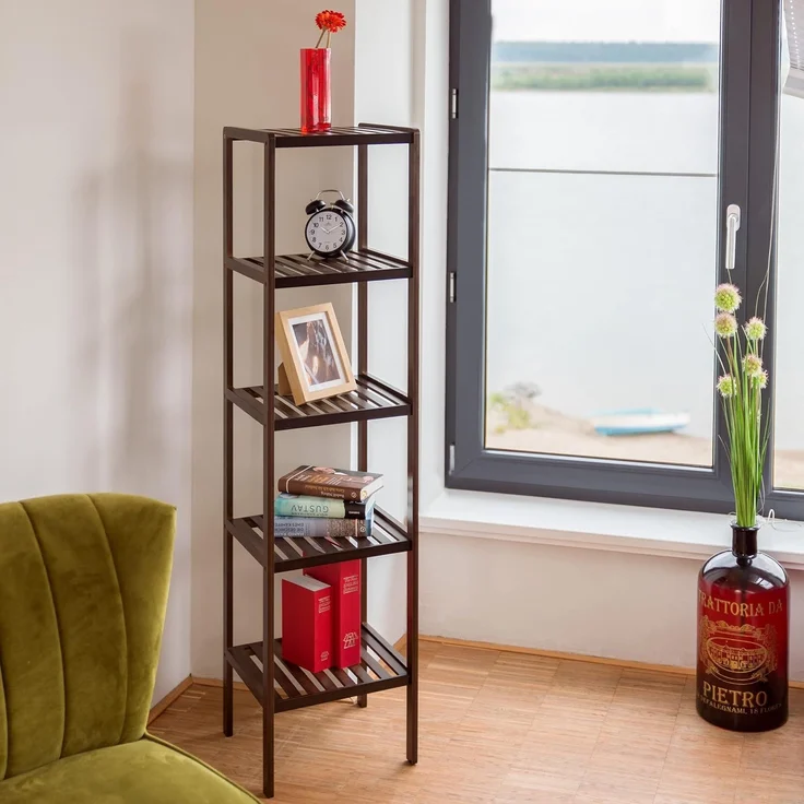 Relaxdays 2x Bambus Badregal dunkelbraun – Bild 2