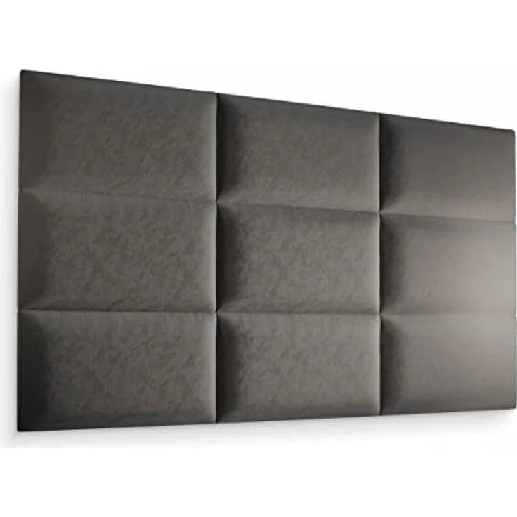 Muralo Samt Wandkissen Stoff Polsterpaneel Schlafzimmer Wohnzimmer Bett Wandpolster Bettkopfteil Lendekissen Modern Luxus Gepolstert Polster Paneel (Graphit, 60 cm x 40 cm) – Bild 6