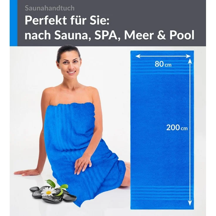Lashuma Saunatuch XXL Handtuch London, Frottee (1-St), großes Badetuch Damen & Badehandtuch Herren 80x200 - Saunahandtuch – Bild 2