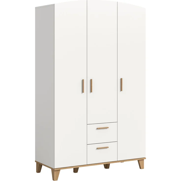 Stella Kleiderschrank 3-türig in weiß – Bild 1