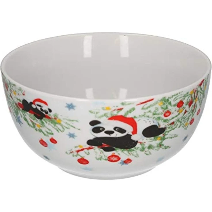 van Well Müslischale 6er Set Müslischale 14,5cm Weihnachtspanda Porzellan, Porzellan – Bild 1