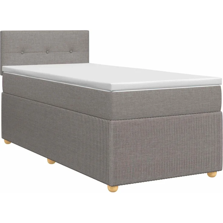 vidaXL Boxspringbett mit Matratze Taupe 100 x 200 cm Stoff 3451402 – Bild 2
