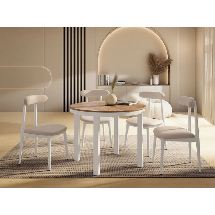 WFL GROUP Esstisch Rowan (erhältlich in einer Größe – 100 x 100 x 76 cm, ausziehbar auf 180 cm), platzsparender Tisch für kleine Küche, Esszimmer oder Wohnzimmer – Bild 5