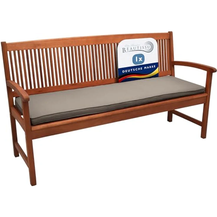 Beautissu Bankauflage Loft BK, 120x48x5cm, taupe, robustes Sitzkissen mit abnehmbarem Bezug und Reißverschluss – Bild 1