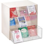 Aufbewahrungsbox Tee Kaffeepads Küchen Organizer mDesign Creme/Durchsichtig