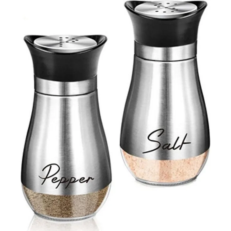 FELIXLEO Salz- / Pfefferstreuer Edelstahl Salz und Pfefferstreuer Set Glasflasche Gewürzspender, (1-tlg)