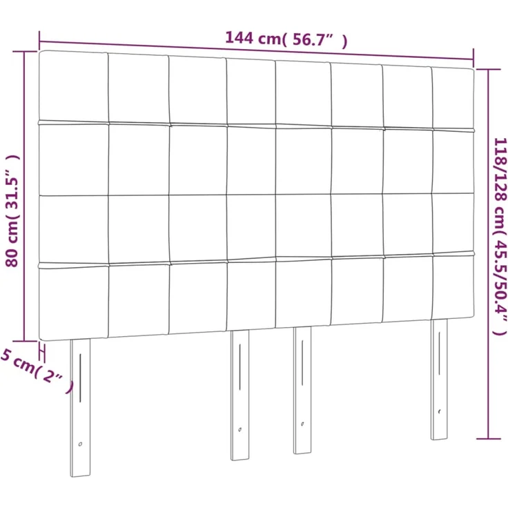 vidaXL Kopfteile 4 Stk. Taupe 72 x 5 x 78/88 cm Stoff 3116334 – Bild 8
