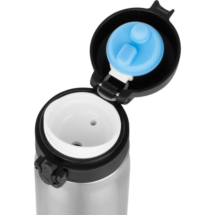 NOVEEN Glänzende Edelstahlflasche | 400 ml, Silber – Bild 3